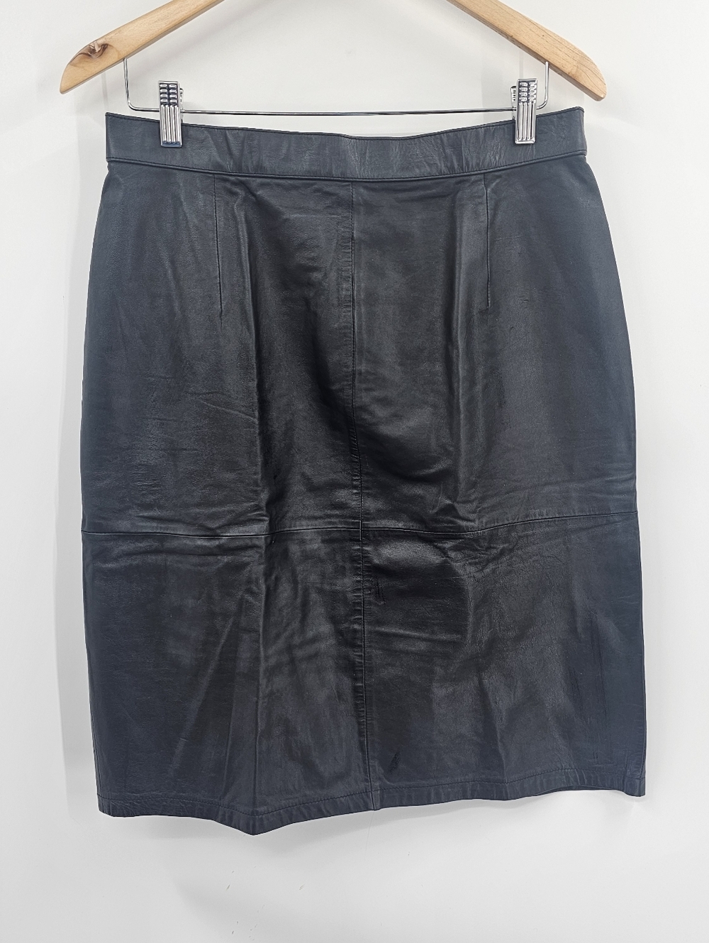 Vintage 80's Leather Pencil Skirt Size 15/16